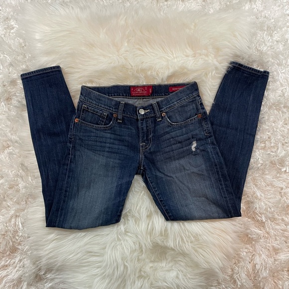 Lucky Brand Sienna Cigarette Distressed Skinny Jeans Size 00/24 - Picture 3 of 8